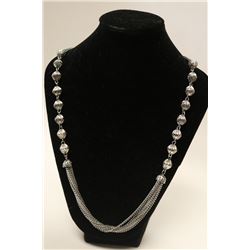 VINTAGE MULTI STRAND SILVER TONE NECKLACE