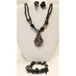 MURANO ITALY ART GLASS NECKLACE SET