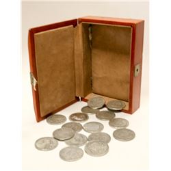 BOX FULL OF ASSORTED REPLICA SILVER COINS
