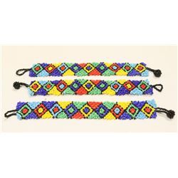 SET OF THREE HAND BEADED BRACELETS