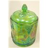 Image 1 : ANTIQUE ORNATE CARNIVAL GLASS JAR WITH LID