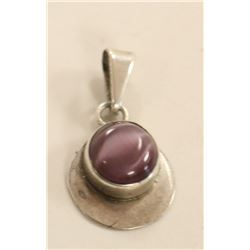 .925 SILVER PENDANT WITH PURPLE STONE