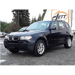 K5 --  2004 BMW X3 2.5I  , Black , 165698  KM's