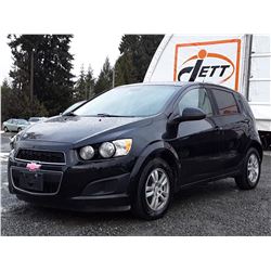 C5 --  2012 CHEVROLET SONIC LS , Black , 182908  KM's