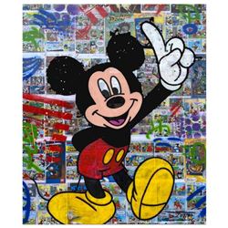 Jozza, "Mickey Number #1" Hand Signed Original Mixed Media on Canvas with COA.