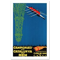 RE Society, "Campionats de Catalunya" Hand Pulled Lithograph, Image Originally by Camiro. Includes L