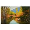 Image 1 : H. Leung, "Autumn Lake" Hand Embellished Limited Edition on Canvas, Numbered 10/200 and Hand Signed 