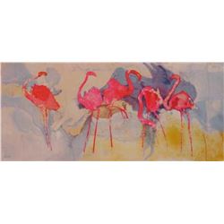 Edwin Salomon- Original Serigraph  Flamingo Fantasia 