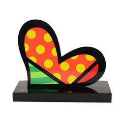 Romero Britto For You II  Hand Signed Limited Edition Sculpture; Authenticated.