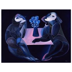 Yuroz,  Table Of Negotiation  Hand Signed Limited Edition Serigraph on Canvas with Certificate of Au