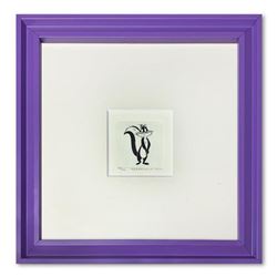 "Penelope Pussycat" Framed Limited Edition Etching with Hand-Tinted Color and Numbered.