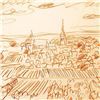 Image 2 : Wayne Ensrud "Meursault from St Christophe, Burgundy" Pencil Original Artwork; Hand Signed; COA