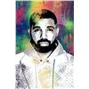 Image 1 : Shlomi J- Original one of a kind mixed media on canvas with glass glitter "Drake"