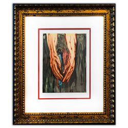 Salvador Dali- Original Color Woodcut on B.F.K. Rives Paper "Inferno 16"