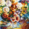 Image 2 : Leonid Afremov (1955-2019) "Roses and Wine" Limited Edition Giclee on Canvas, Numbered and Signed. T