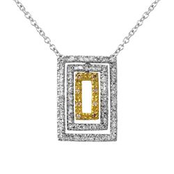 Natural 0.50 CTW Diamond & Pendant 18K Two Tone Yellow Gold - REF-84X6T