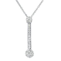 Natural 0.20 CTW Diamond Necklace 14K White Gold - REF-29M7F