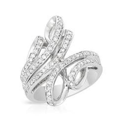 Natural 0.67 CTW Diamond Ring W=24MM 18K Gold - REF-150X3T