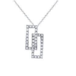 Natural 0.48 CTW Diamond Necklace 14K White Gold - REF-52H2W