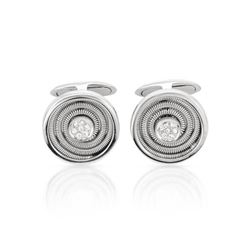 Natural 0.13 CTW Diamond Cuff Links 14K White Gold - REF-110H7W