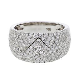 Natural 1.65 CTW Diamond Ring 14K White Gold - REF-239Y4N