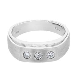 Natural 0.29 CTW Princess Diamond Ring 14K White Gold - REF-99Y2N