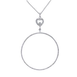 Natural 0.67 CTW Diamond Necklace 14K White Gold - REF-118R8K