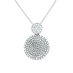 Natural 2.38 CTW Diamond Necklace 18K/14K Two Tone Rose Gold - REF-153R9K