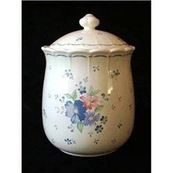 Cookie Jar Japan Blue Floral on White #1501869