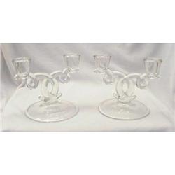 Heisey Lariat Double Candlesticks Pair #1501876