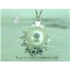 Image 1 : RHJ White Simulated Pearl Pendant  w/ CZs #1501892