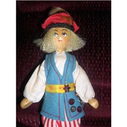 Polish Wooden Doll Blue Vest  International Boy#1502149