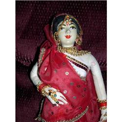 13  Composition India Doll On Stand #1502176