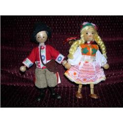 5" Wooden Doll International  Pair #1502181