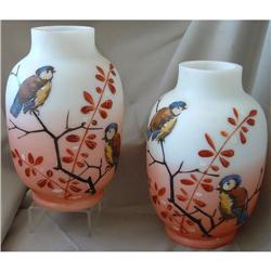 2 BRISTOL ENAMELED GLASS VASES #1502205