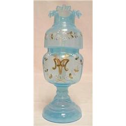  ENAMEL OPALSCENT BLUE CANDLE LAMP #1502208