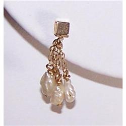 4 Strand 14K Gold Freshwater Pearl Earrings #1502227