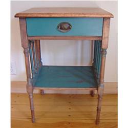 VINTAGE ONE DRAWER STAND TABLE IN BLUE #1502228