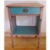 Image 1 : VINTAGE ONE DRAWER STAND TABLE IN BLUE #1502228