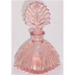 Pink Depression Glass Art Deco Perfume Bottle #1502267