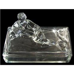 Cleopatra Crystal Depression Glass Powder Jar #1502318