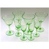 Image 1 : Green Depression Glass Wine Stems and Cordials #1502394