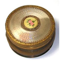 APOLLO Ormolu and Glass Guilloche Dresser Jar #1502406