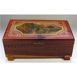 Hand Painted Cedar Jewelty Box #1502439