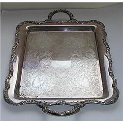 Large Art Nouveau Silver Serving Tray #1502463