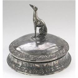 Greyhound Art Nouveau Silver Plated Powder Jar #1502512