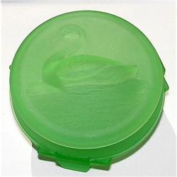 SWIMMING SWAN Art Deco Satin Glass Powder Jar  #1502513