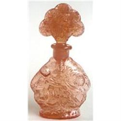 Pink Art Deco Glass Cherubs Perfume Bottle #1502540