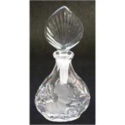 Floral Etch Pressed Glass Perfume Bottle #1502585