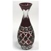 Image 1 : Czech Ruby Red Cut To Clear 6in Vase #1502592